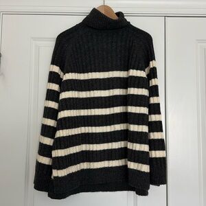 Oversized Medium Turtleneck Sweater with Side Slits